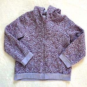Lilac flower print sweatshirt/ hoodie zip up. Size 5T